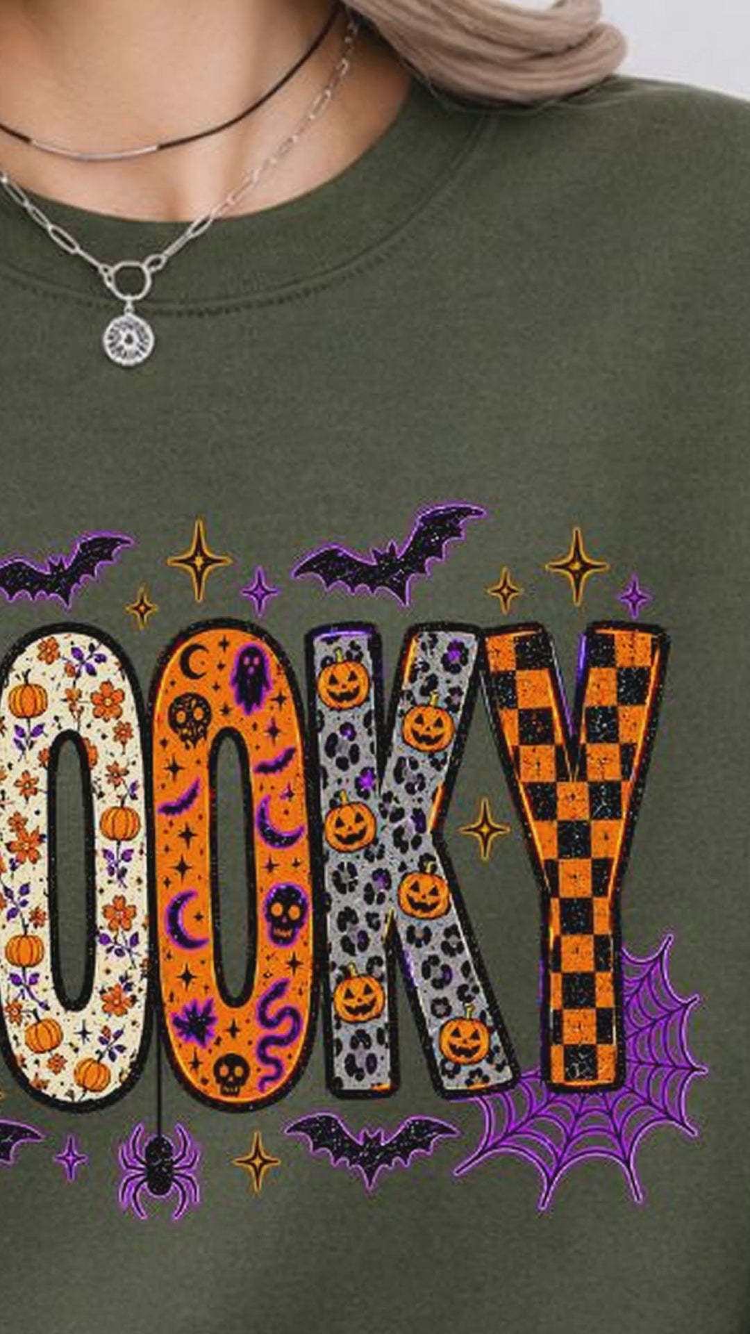 Retro Spooky Season Sweatshirt, Cute Leopard Plaid Pumpkin, Fall Halloween Graphic Gift for Women