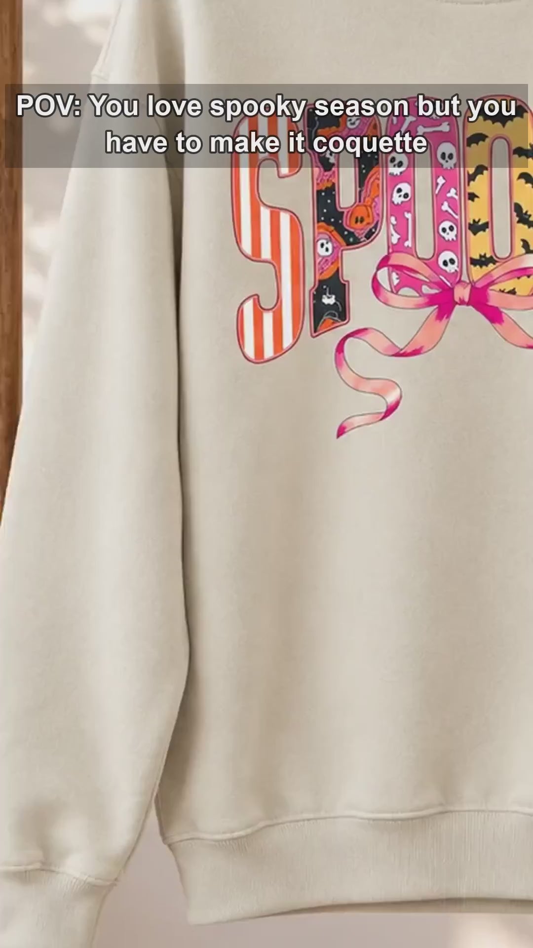 Coquette Halloween Sweatshirt and T-Shirt Spooky Bow Halloween Fall Spooky Season Women Cute Coquette