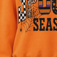 Spooky Season Spooky Season Sweatshirt and T-Shirt Halloween Fall Women Retro Patterned Varsity