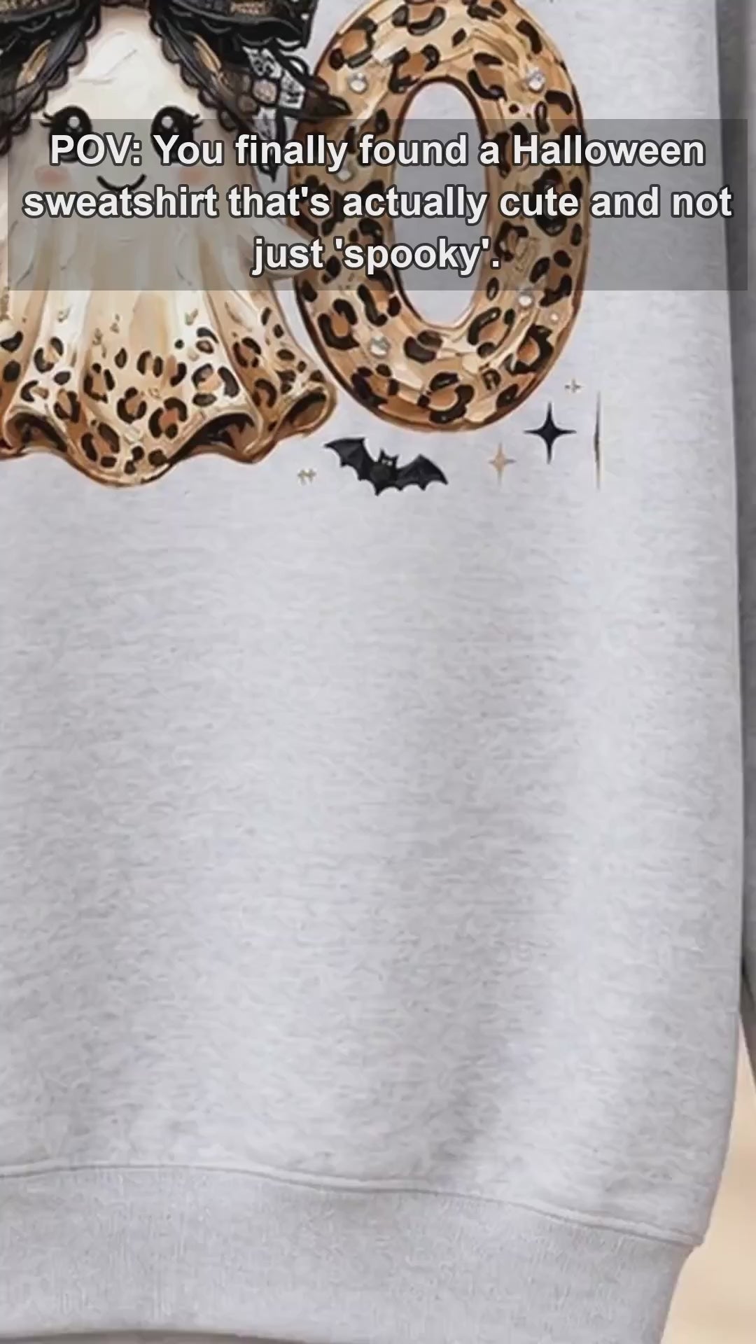 Leopard BOO Ghost Halloween Sweatshirt, Cute Spooky Ghost Graphic Crewneck, Black Bow Pumpkin Bat Design, Vintage Halloween Pullover, Cozy Fall Outfit, Funny Gift for Women Cat Lovers, Trendy Witchy Aesthetic Apparel