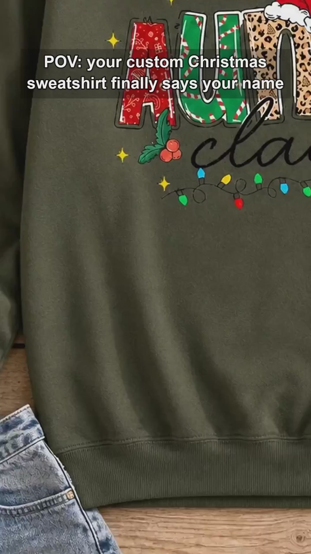 Personalized Mama Claus Sweatshirt, Custom Family Nickname Christmas Design, Choose Your Title, Mom Grandma Auntie Holiday Gift - giftcuztom.com