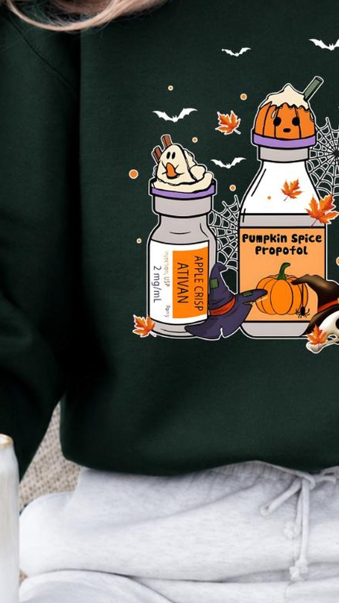 Halloween Anesthesia Pumpkin Spice Propofol Shirt, Funny CRNA Anesthesiologist Fall Medical Tee & Sweatshirt