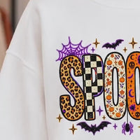 Retro Spooky Season Sweatshirt, Cute Leopard Plaid Pumpkin, Fall Halloween Graphic Gift for Women