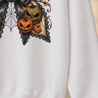 Gothic Halloween Bow Jack O Lantern Sweatshirt and T-Shirt Spooky Fall Women Vintage Coquette
