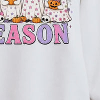 Tis The Season Cute Ghost Graphic Sweatshirt & T-Shirt Retro Pastel Spooky Season Apparel for Women