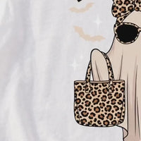 Boojee Ghost BOO-JEE Sweatshirt and T-Shirt Halloween Women Cute Leopard - giftcuztom.com