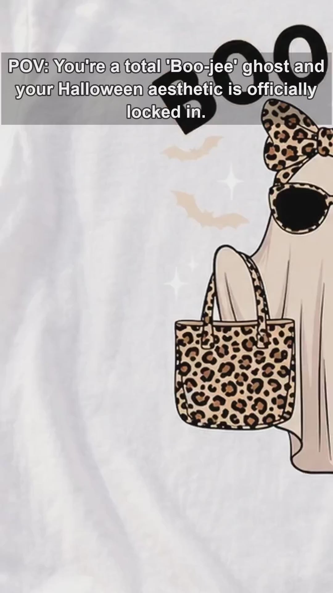 Boojee Ghost BOO-JEE Sweatshirt and T-Shirt Halloween Women Cute Leopard - giftcuztom.com