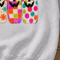 Colorful Halloween Pumpkin Sweatshirt and T-Shirt, Retro Jack O Lantern Graphic Tee, Funky Floral Checkered Pumpkin Shirt, Cute Spooky Season Fall Gift for Women
