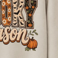 Women's Spooky Season Halloween Graphic Sweatshirt & Tee, Retro Leopard Checker Pumpkin Fall Top