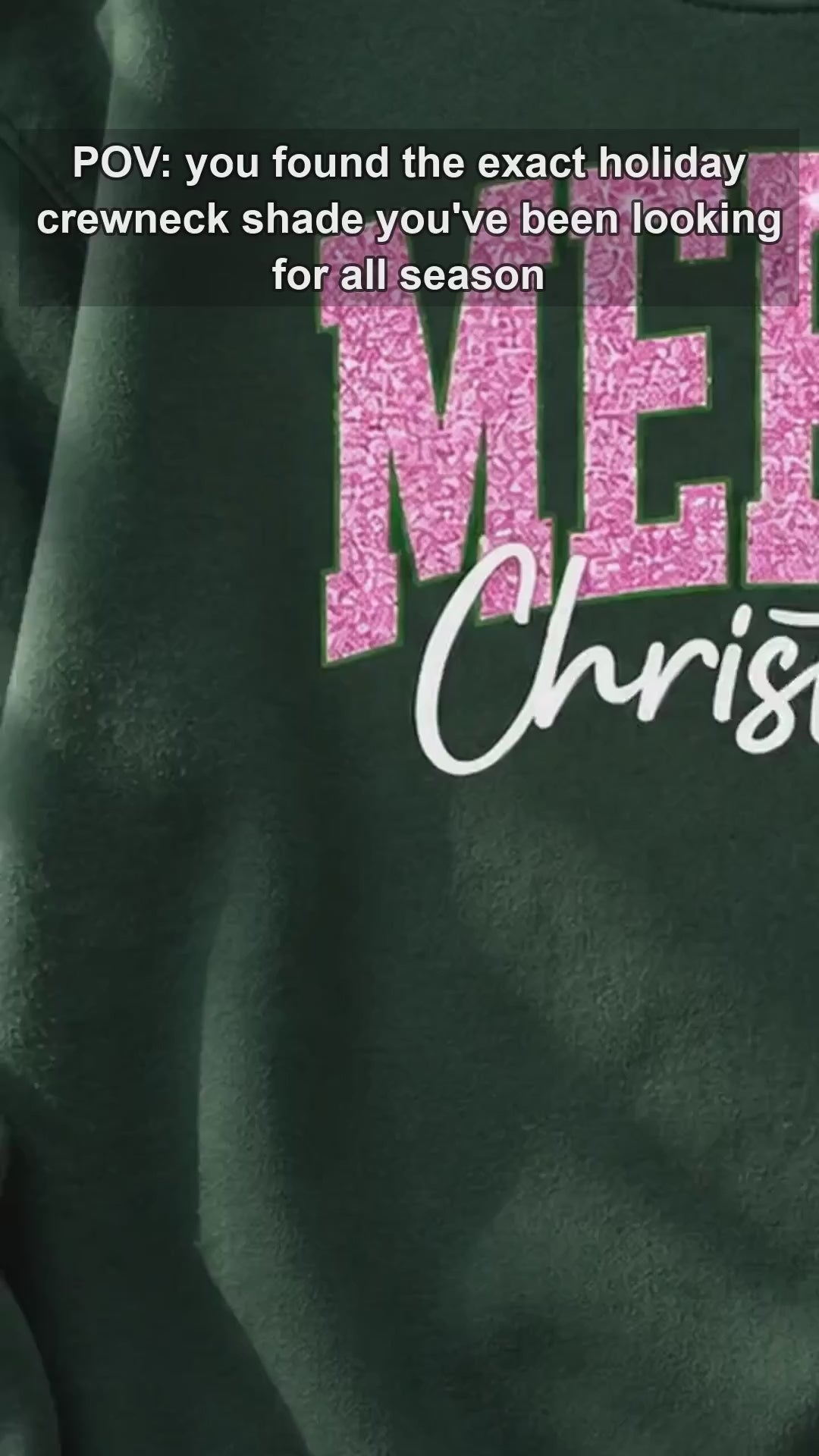 Pink Christmas Sweatshirt Merry Christmas Glitter Holiday Winter Women Cute Varsity - giftcuztom.com