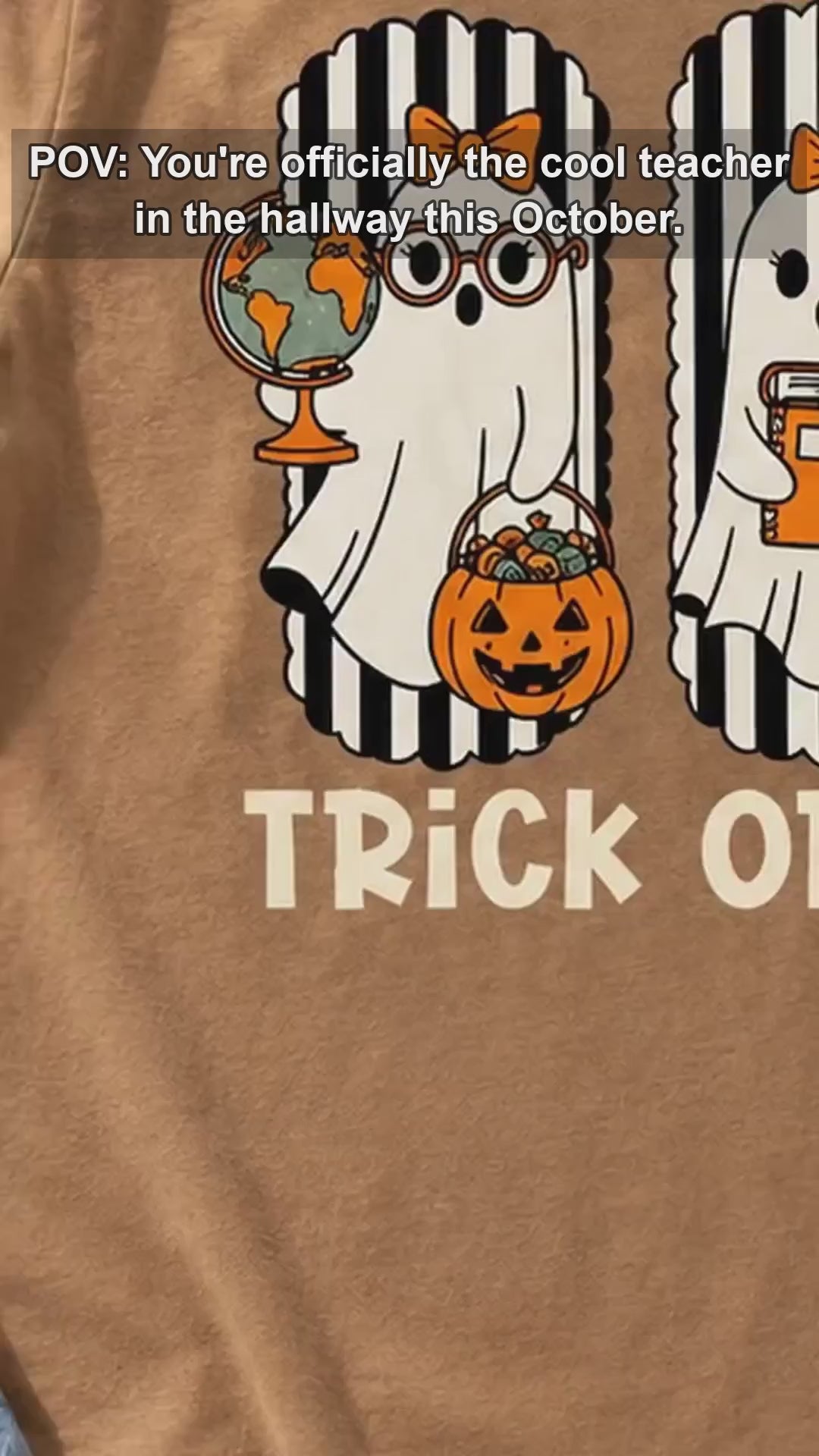 Halloween Teacher T-Shirt Trick Or Teach Spooky Classroom Unisex Cute Retro