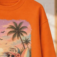 Summerween Sweatshirt and T-Shirt Summerween Ghost Beach Pumpkin Summer Halloween Vacation Unisex Retro Tropical Spooky