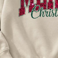 Women's Merry Christmas Sweatshirt Cute Glitter Graphic Crewneck Pullover Festive Holiday Casual Top