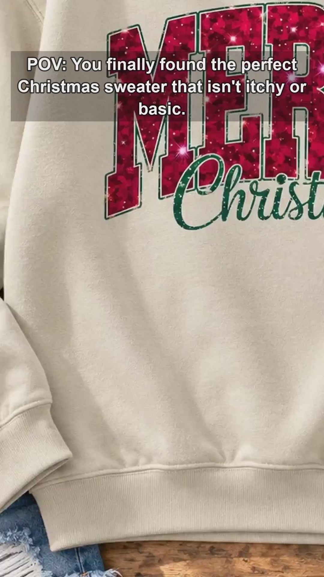 Women's Merry Christmas Sweatshirt Cute Glitter Graphic Crewneck Pullover Festive Holiday Casual Top