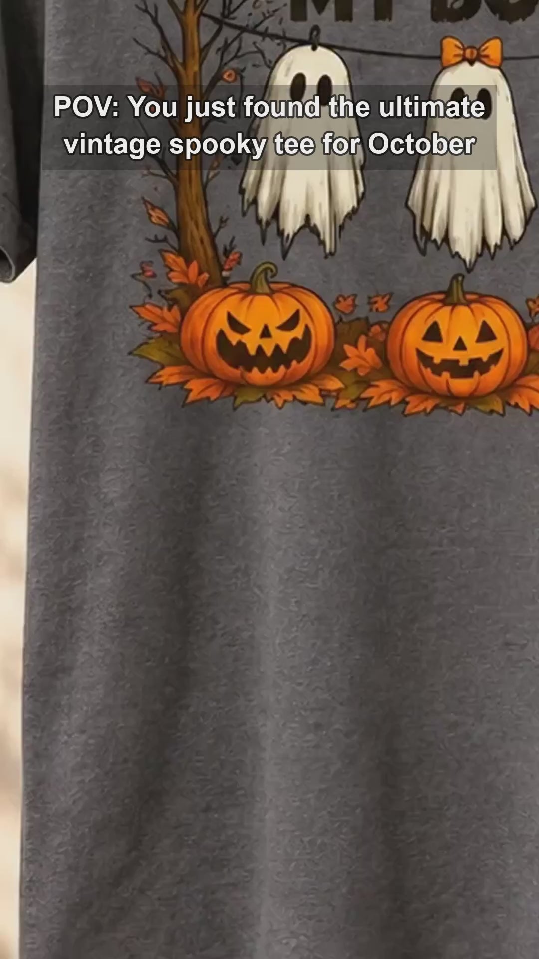 Women's Hangin With My Boos Halloween T-Shirt Cute Ghost & Pumpkin Graphic Tee Spooky Season Casual Top