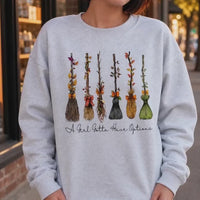 A Girl Gotta Have Options Witch Broom Shirt, Funny Halloween Tee or Sweatshirt for Women, Cute Vintage Fall Broom Graphic