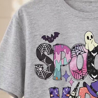 Spooky Vibes Cute Ghost T-Shirt Halloween Season Women Pastel Retro Graphic