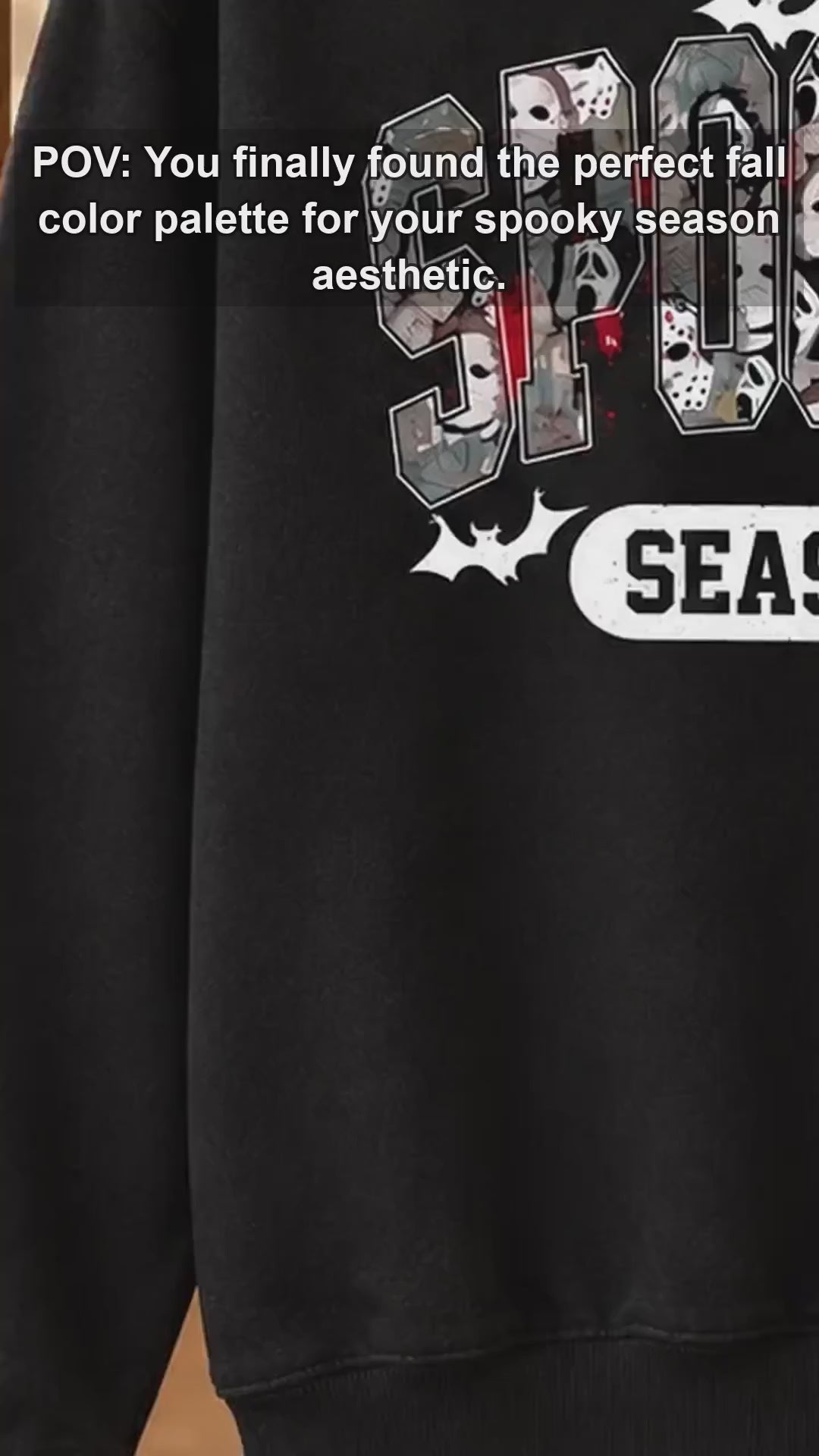 Spooky Season Horror Collage Sweatshirt Halloween Fall Unisex Retro Graphic