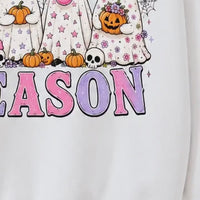 Tis The Season Cute Ghost Graphic Sweatshirt & T-Shirt Retro Pastel Spooky Season Apparel for Women