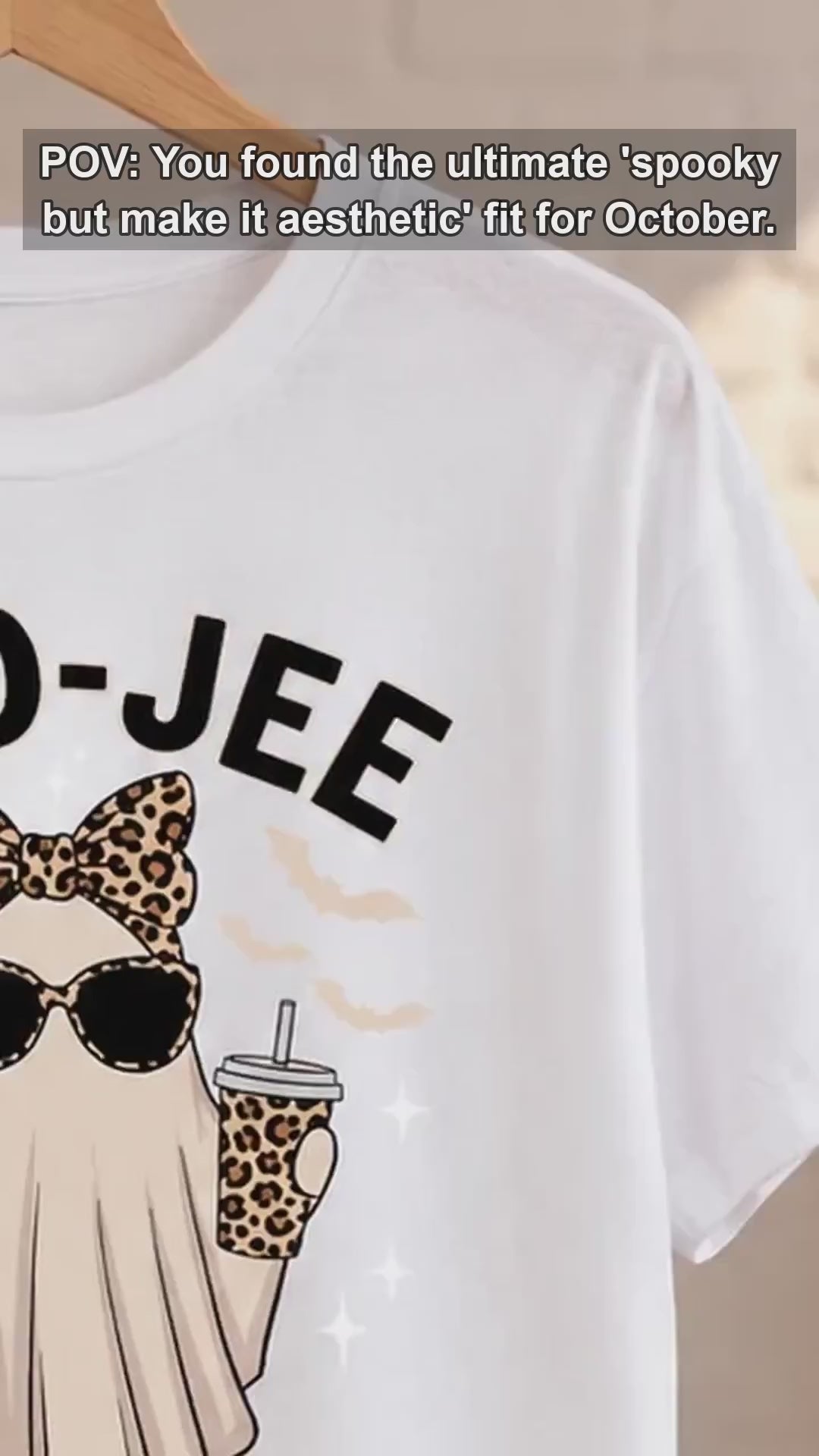 Boojee Ghost BOO-JEE Sweatshirt and T-Shirt Halloween Women Cute Leopard - giftcuztom.com