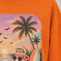 Summerween Sweatshirt and T-Shirt Summerween Ghost Beach Pumpkin Summer Halloween Vacation Unisex Retro Tropical Spooky