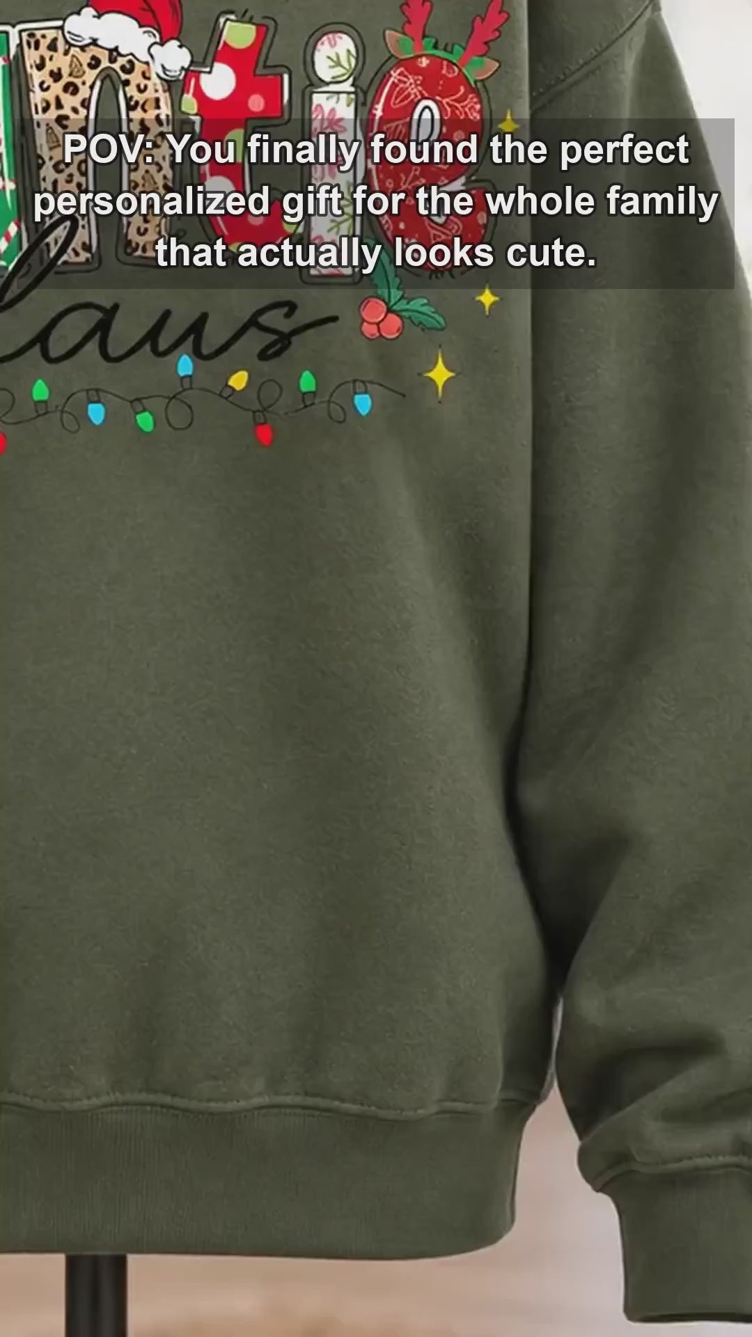Personalized Mama Claus Sweatshirt, Custom Family Nickname Christmas Design, Choose Your Title, Mom Grandma Auntie Holiday Gift - giftcuztom.com