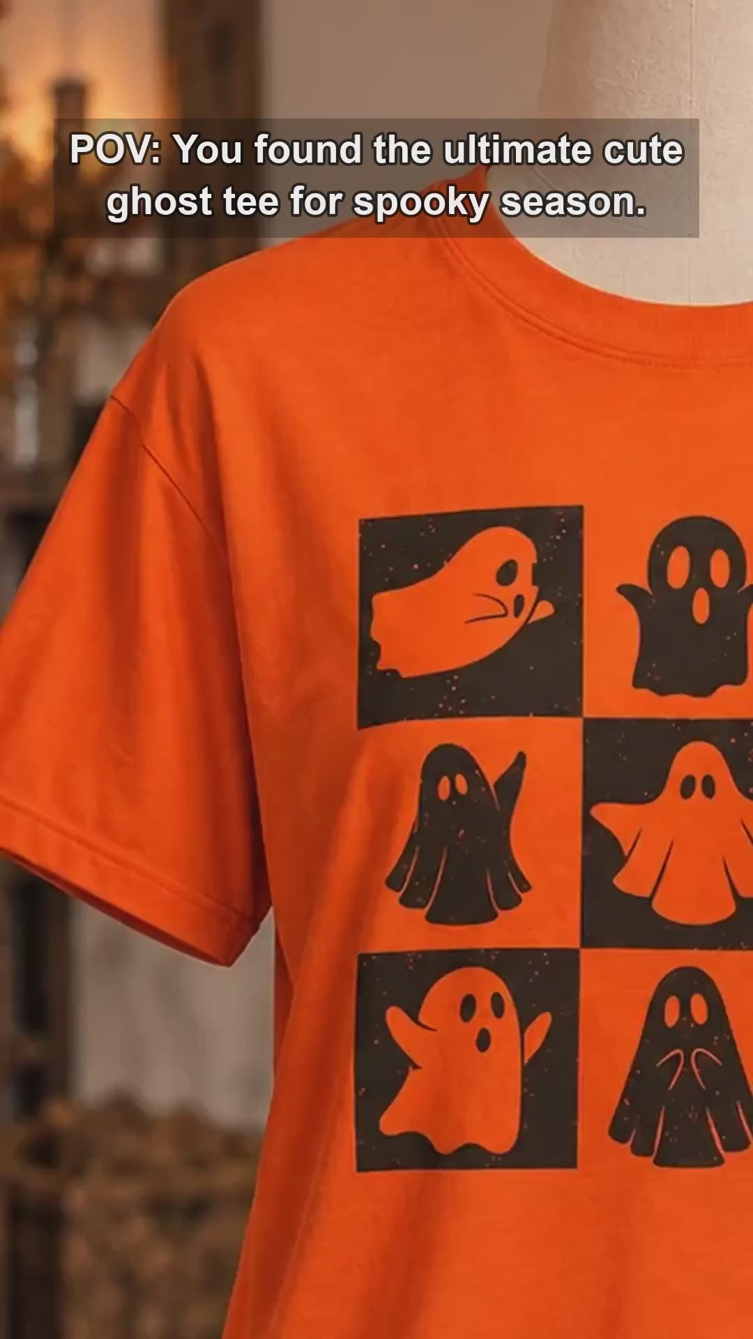 Cute Ghost Halloween T-Shirt Spooky Season Ghost Lover Fall Aesthetic Women Retro - giftcuztom.com