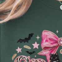 Pink Coquette Halloween Sweatshirt, Girly Fall Gift