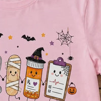 Halloween Nurse Spooky Medical Friends T-Shirt Cute Fall Healthcare Squad Women Retro Kawaii Graphic