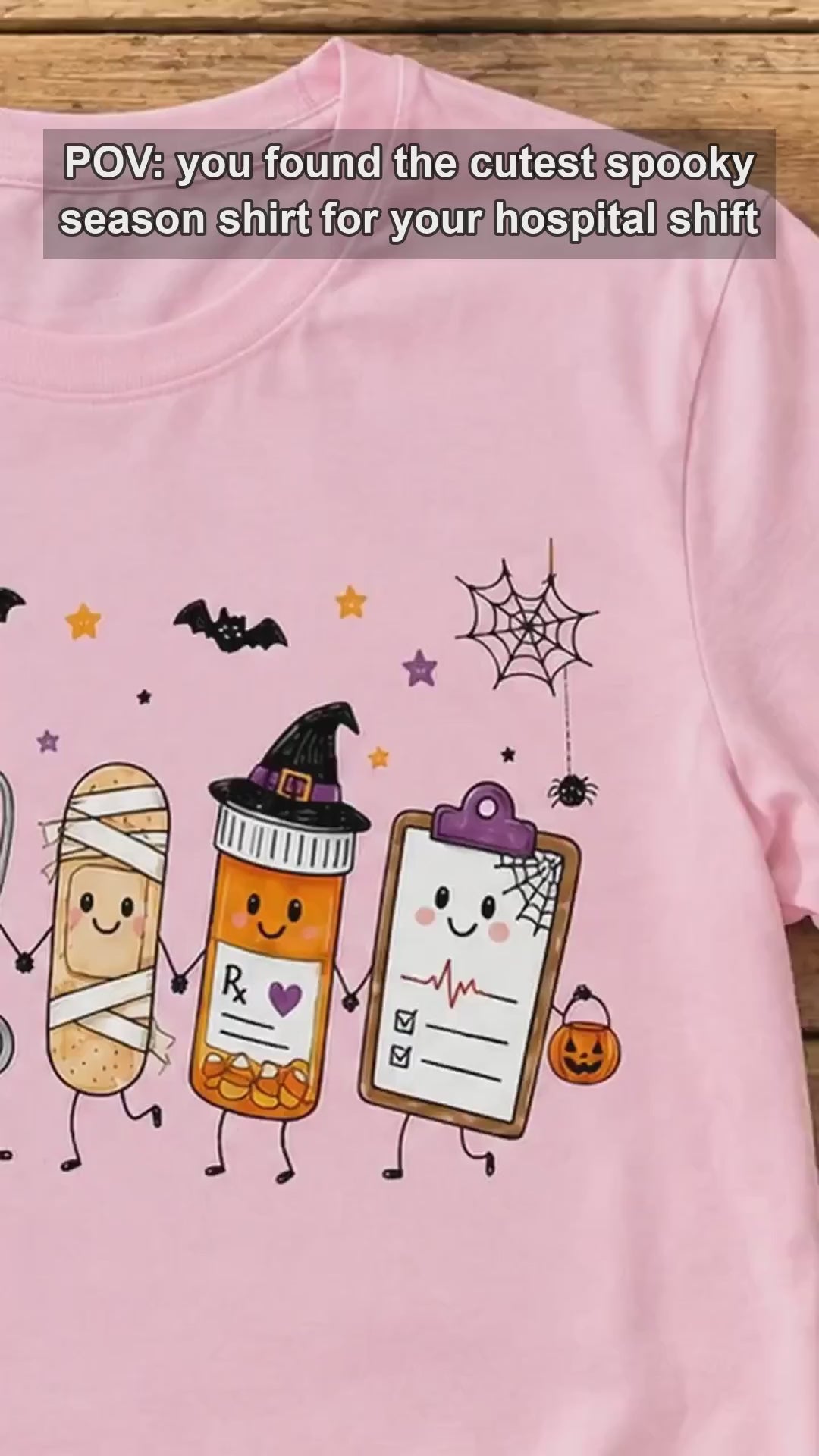 Halloween Nurse Spooky Medical Friends T-Shirt Cute Fall Healthcare Squad Women Retro Kawaii Graphic