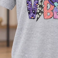 Spooky Vibes Cute Ghost T-Shirt Halloween Season Women Pastel Retro Graphic