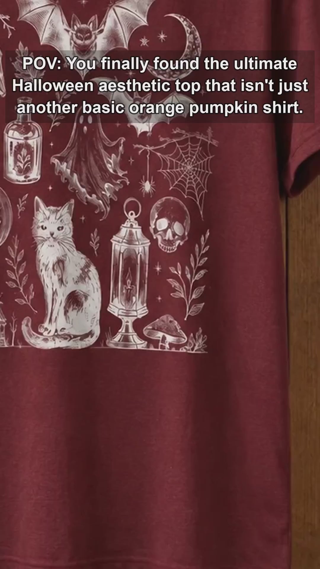 Vintage Halloween Spooky Tattoo Flash T-Shirt Halloween Fall Women Goth Witchy Retro