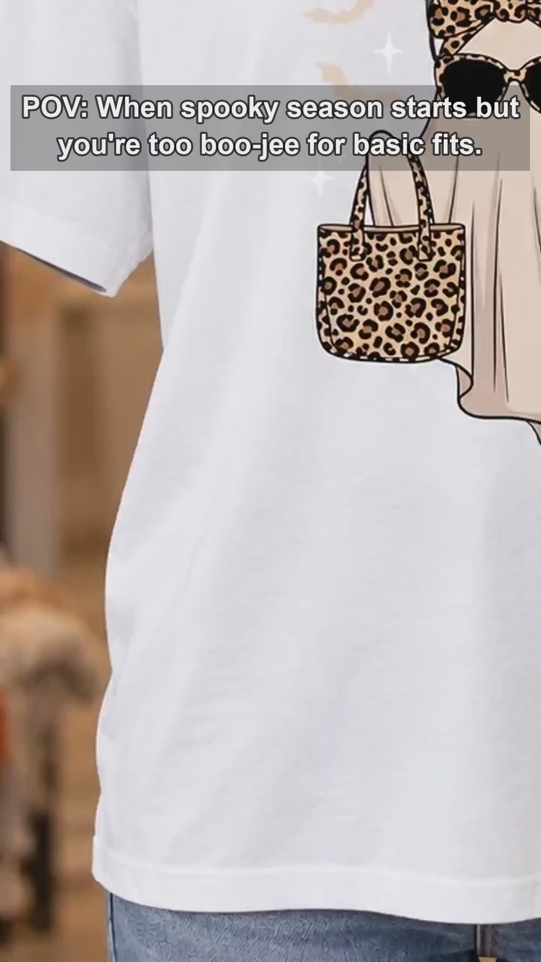 Boojee Ghost BOO-JEE Sweatshirt and T-Shirt Halloween Women Cute Leopard - giftcuztom.com