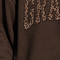 Custom Family Name Sweatshirt, Personalized Mama Grandma Nana Aunt Shirt, Leopard Print Mom Mimi Gigi Lolli Gift for Mother's Day - giftcuztom.com