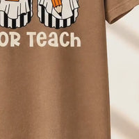 Halloween Teacher T-Shirt Trick Or Teach Spooky Classroom Unisex Cute Retro