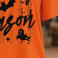 Spooky Season Spooky Season T-Shirt Halloween Fall Apparel Women Cute Coquette Retro Striped