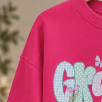Personalized Grandma Sweatshirt, Custom Family Nickname, Pastel Coquette Floral Bow Gift for Granny Grammy Auntie Mom