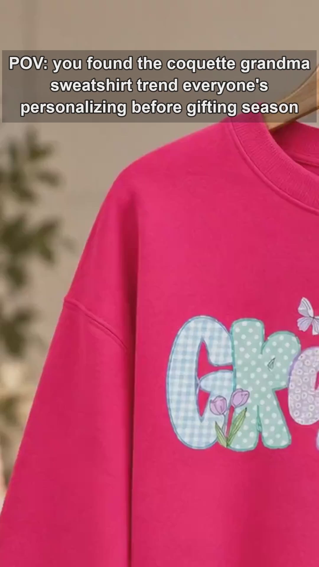 Personalized Grandma Sweatshirt, Custom Family Nickname, Pastel Coquette Floral Bow Gift for Granny Grammy Auntie Mom