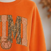 Grandma Fall Sweatshirt Mama Mimi Gigi Nana Pumpkin Name Fall Grandmother Gift Women Camo Gingham Style