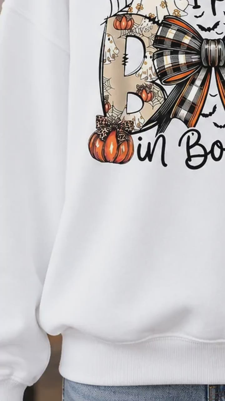 I Put The Boo In Boujee I Put The Boo In Boujee Sweatshirt and T-Shirt Halloween Spooky Season Women Cute Coquette