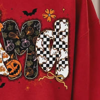 Halloween Mama Cute Ghost Sweatshirt Fall Pumpkin Women Retro Leopard Coquette