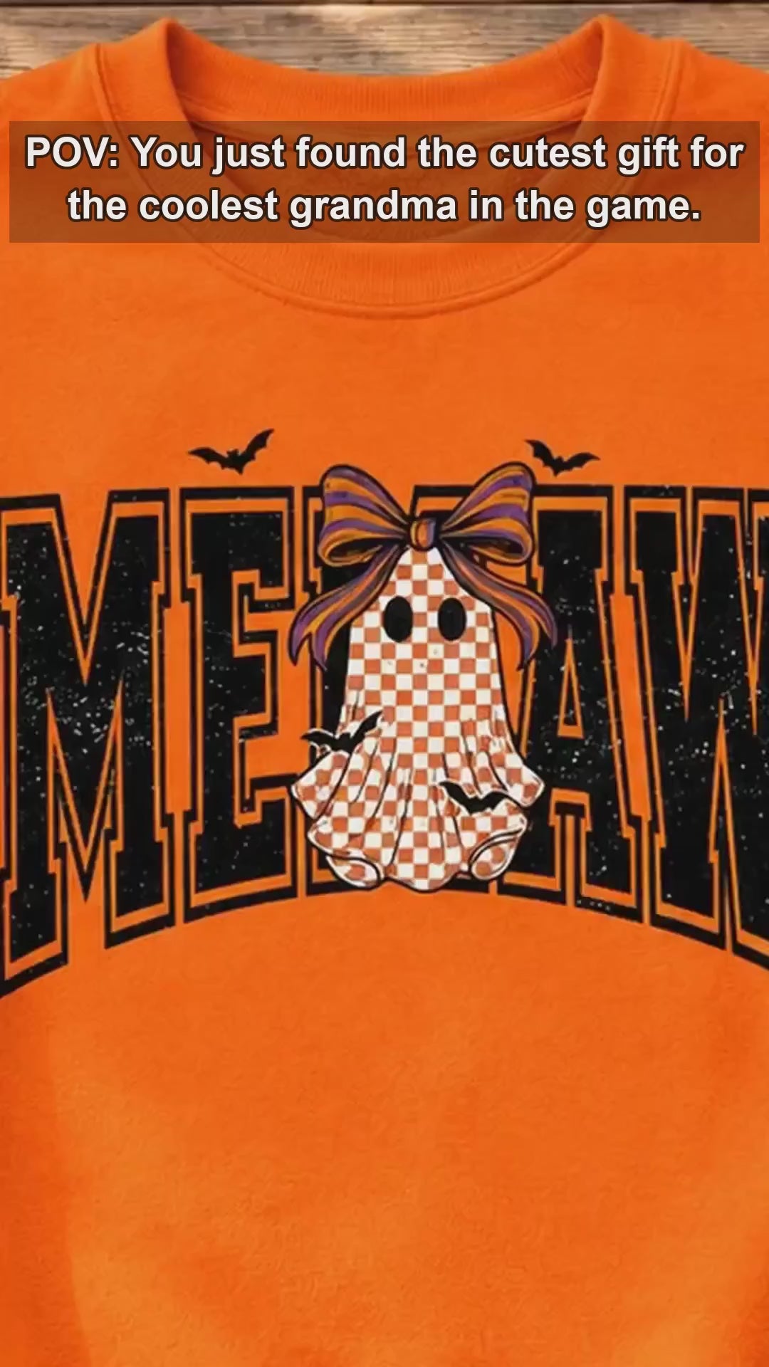 Custom Halloween Sweatshirt, Personalized Cute Ghost Bow Fall, Choose Any Grandma Mimi Gigi Title, Spooky Season Gift