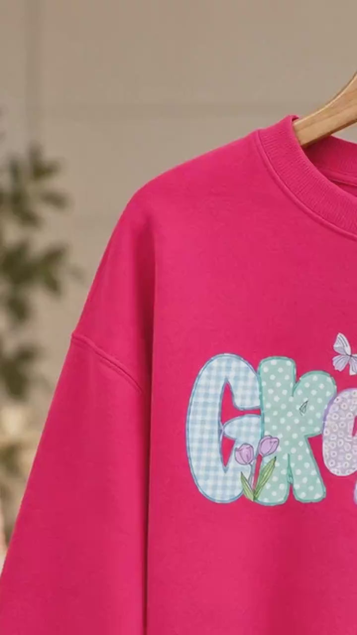 Personalized Grandma Sweatshirt, Custom Choose Your Family Nickname, Pastel Coquette Floral Bow Design, Granny Grammy Auntie Mom Gift