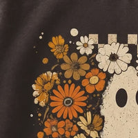 Floral Ghost Sweatshirt Daisy Spooky Fall Halloween Women Retro Boho