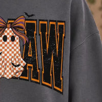 Personalized Halloween Grandma Sweatshirt, Custom Choose Your Nickname Ghost Graphic Spooky Season, Cute Fall Mimi Gigi Gift