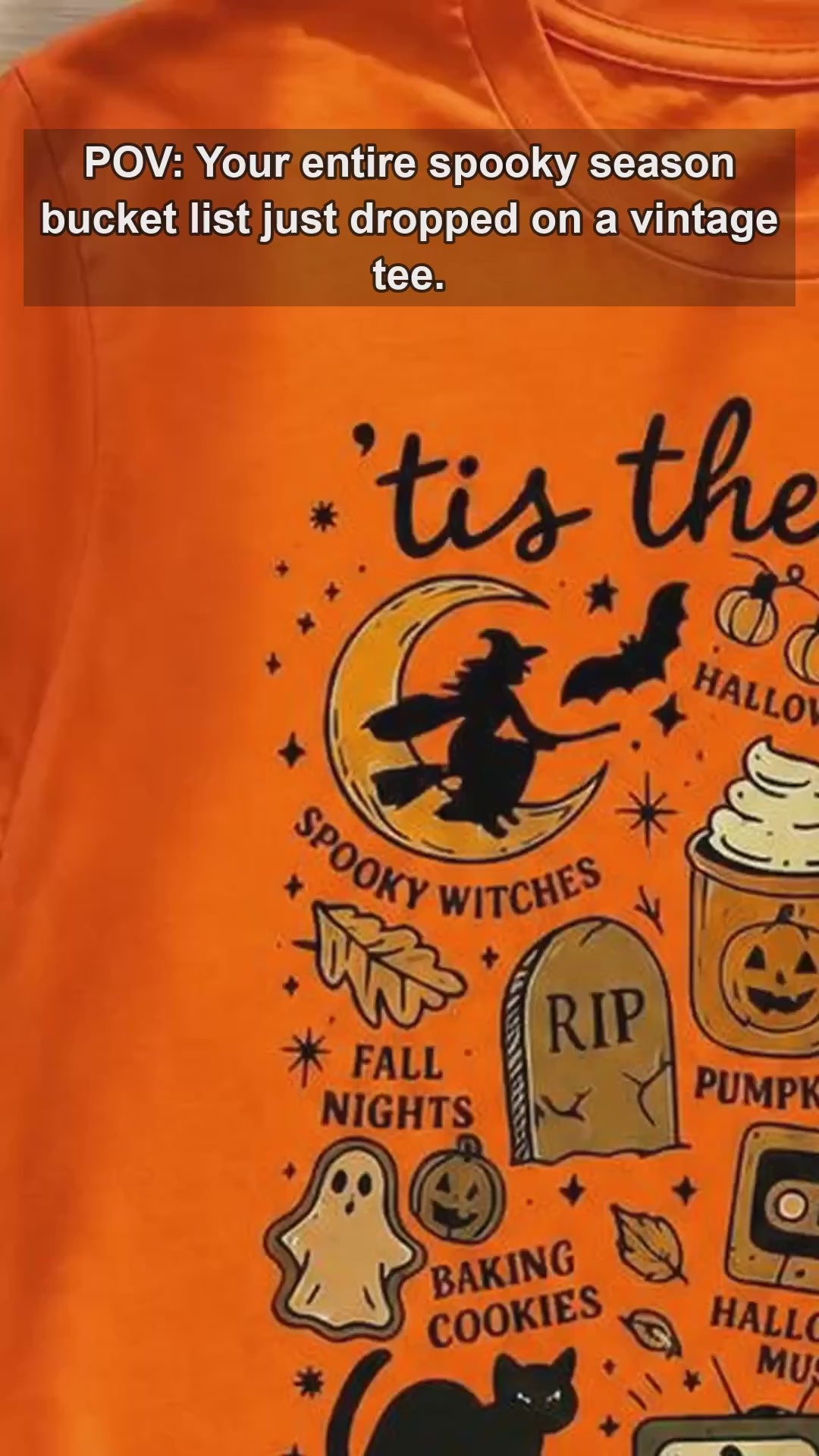 Tis The Season Halloween Graphic T-Shirt Cute Retro Spooky Season Fall Activities Short Sleeve Tee