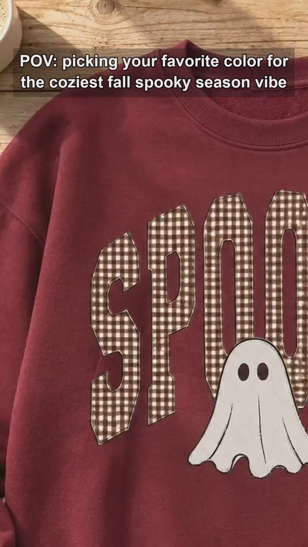 Spooky Ghost Sweatshirt Spooky Gingham Ghost Halloween Women Cute Retro