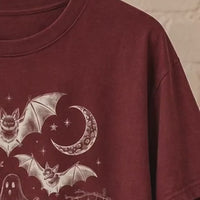 Vintage Halloween Spooky Tattoo Flash T-Shirt Halloween Fall Women Goth Witchy Retro