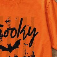 Spooky Season Spooky Season T-Shirt Halloween Fall Apparel Women Cute Coquette Retro Striped