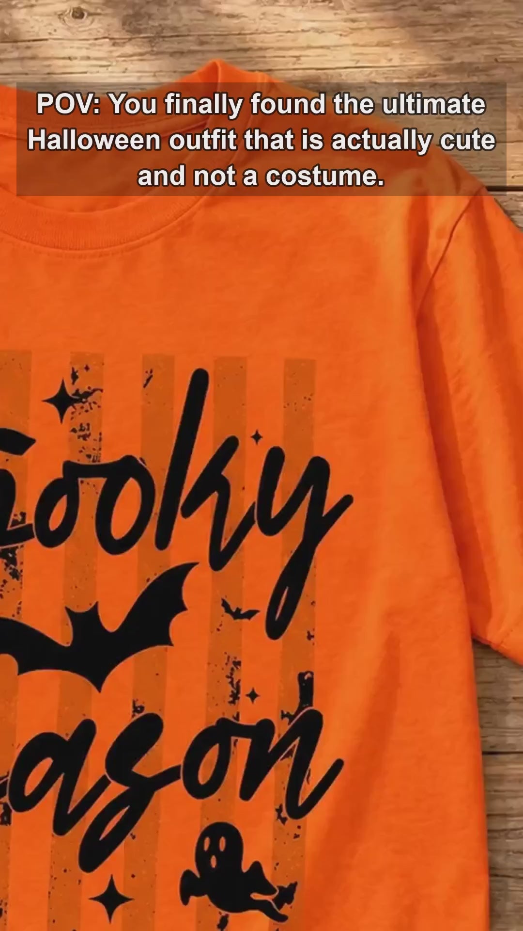 Spooky Season Spooky Season T-Shirt Halloween Fall Apparel Women Cute Coquette Retro Striped